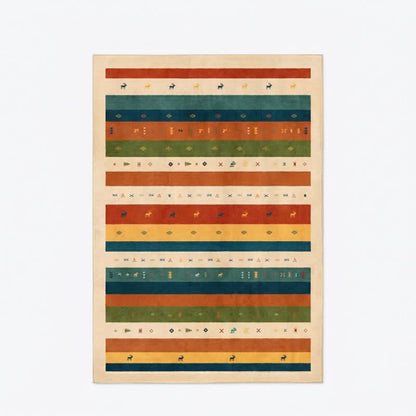 Colorful Tribal Stripe Area Rug
