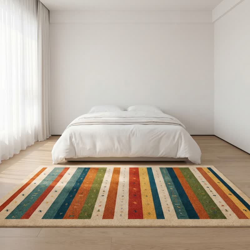 Colorful Tribal Stripe Area Rug