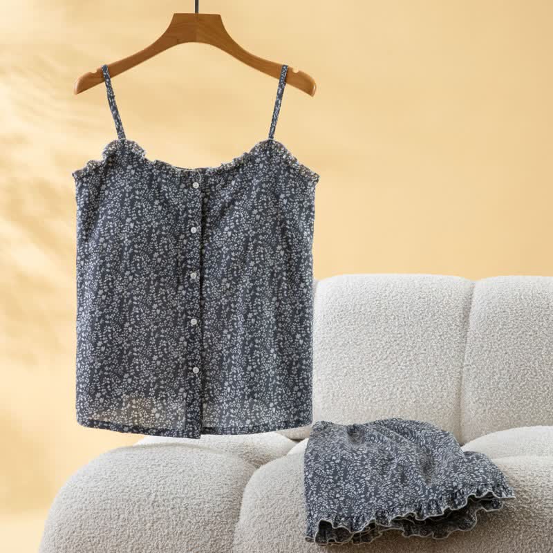 Floral Cotton Ruffle Cami Women's Pajamas