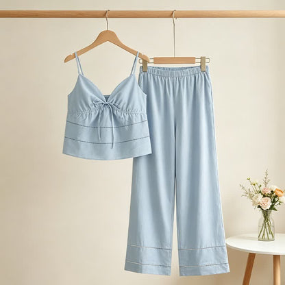 Solid Camisole & Pants Lounge Set