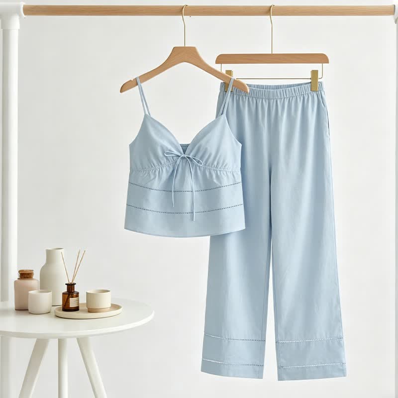 Solid Camisole & Pants Lounge Set