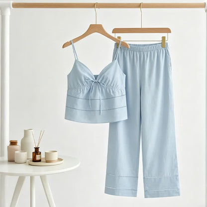 Solid Camisole & Pants Lounge Set