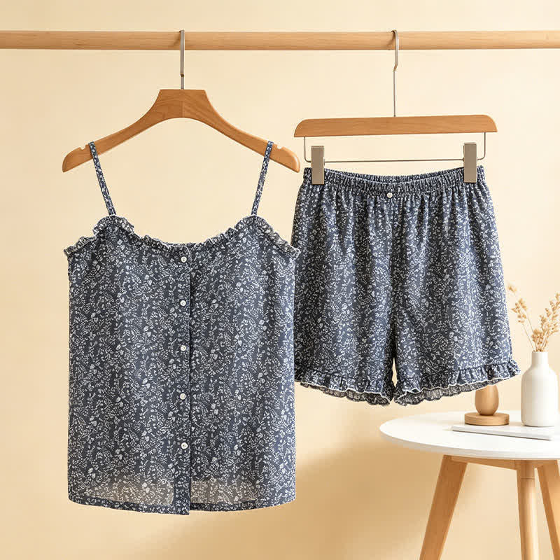 Floral Cotton Ruffle Cami Women's Pajamas