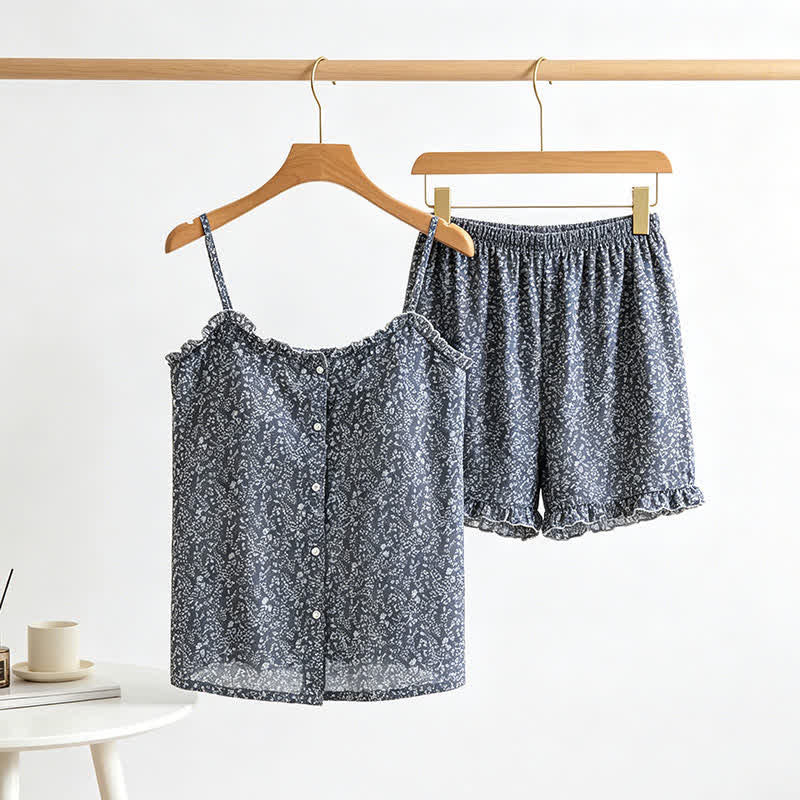 Floral Cotton Ruffle Cami Women's Pajamas