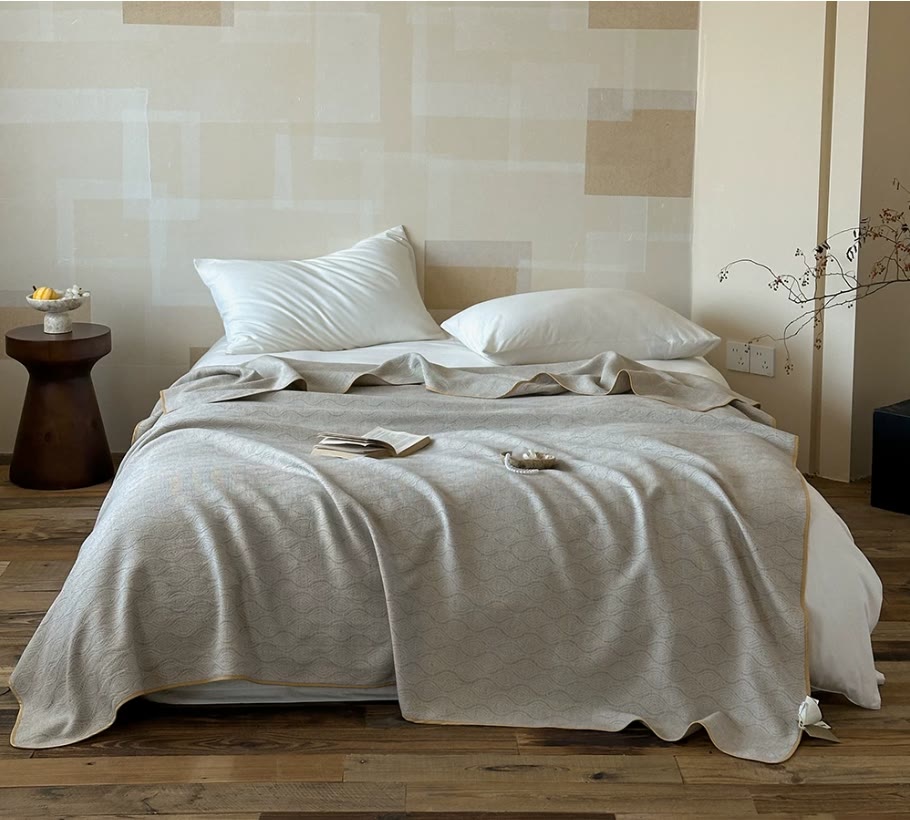 Geometric Floral 4-Layer Yarn-Dyed Gauze Quilt