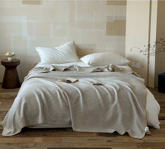Geometric Floral 4-Layer Yarn-Dyed Gauze Quilt