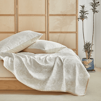 Elegant Cotton Peony Jacquard Bedding Set