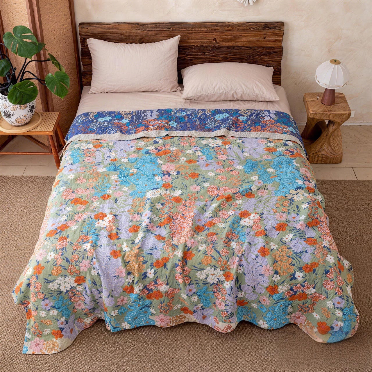 Spring Florals Multicolor Gauze Quilt