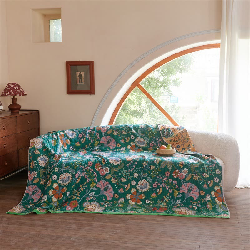 Farmhouse Botanical Reversible Gauze Quilt