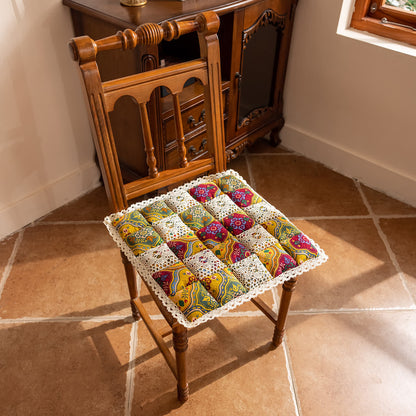 Vintage Ethnic Style Quilted Chair Cushion