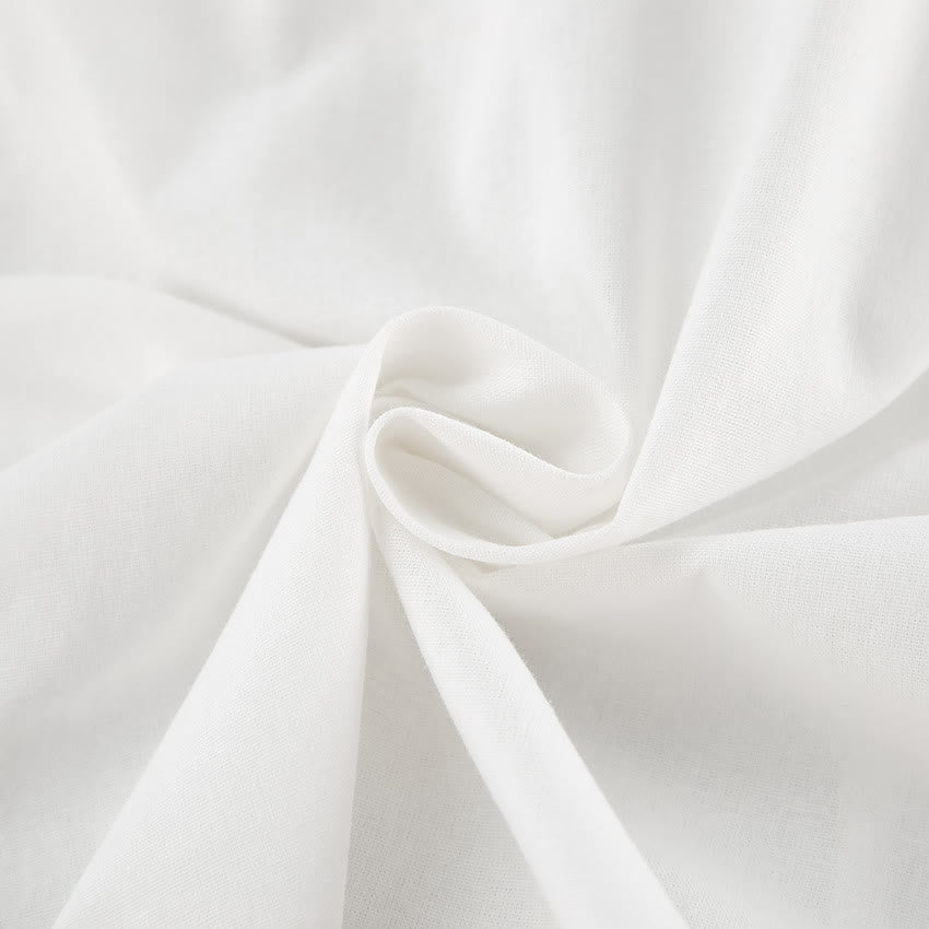 White Cotton Tie Neck Loungewear Dress