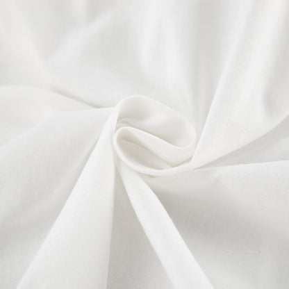 White Cotton Tie Neck Loungewear Dress