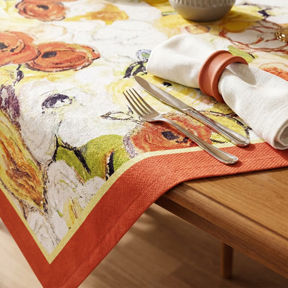 Waterproof Oil-Painting Floral Tablecloth
