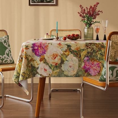Soft Impressionist Rose Tablecloth