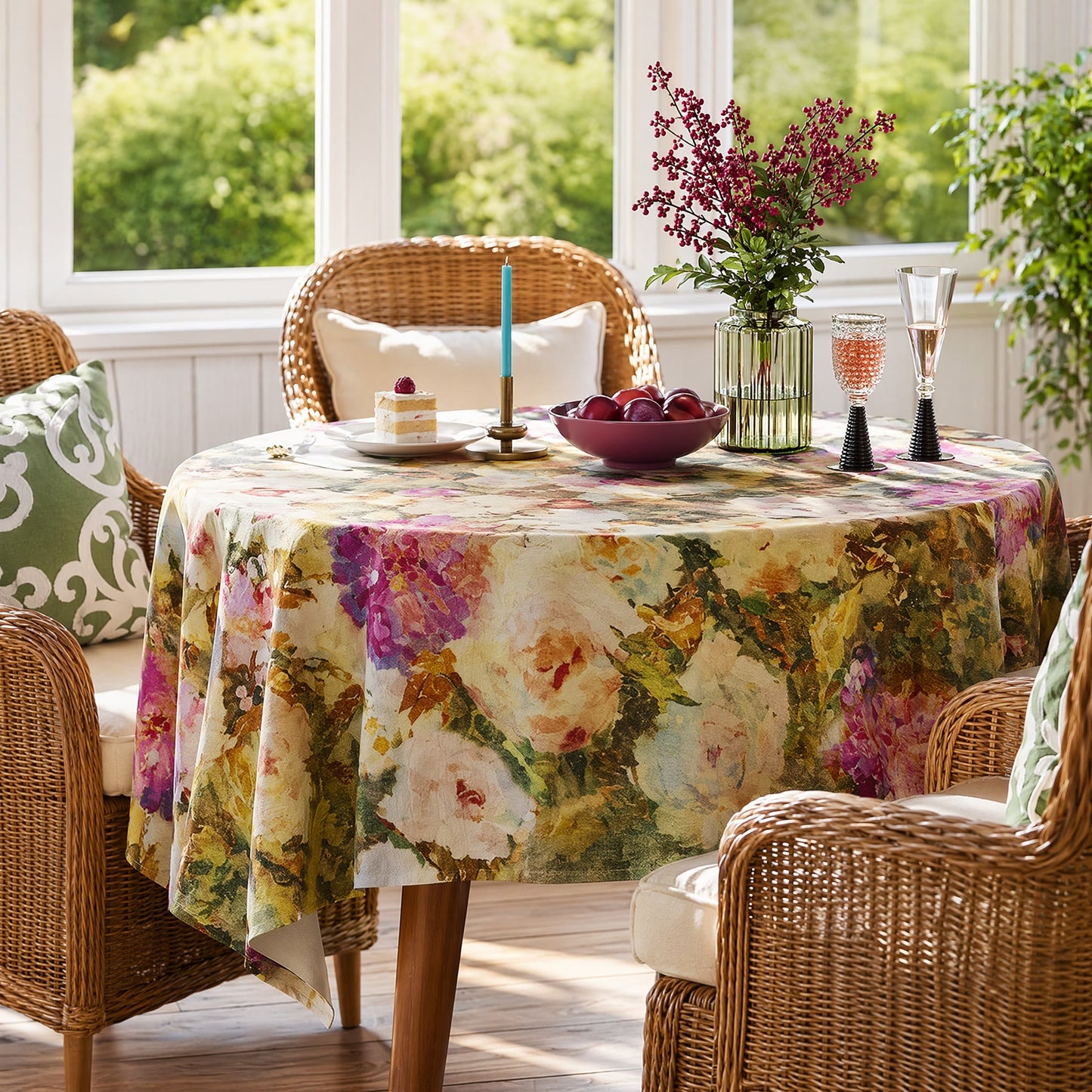 Soft Impressionist Rose Tablecloth