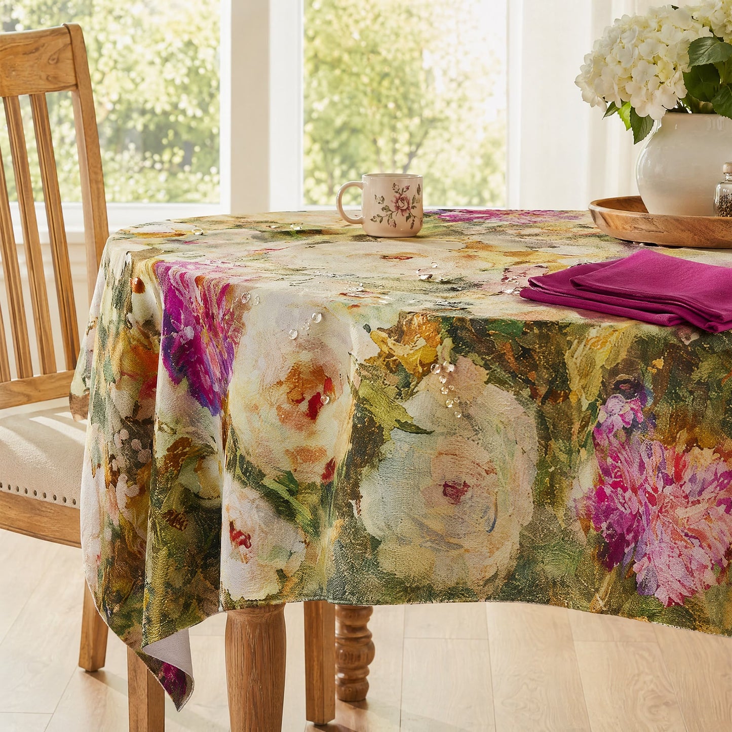 Soft Impressionist Rose Tablecloth
