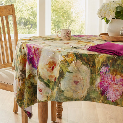 Soft Impressionist Rose Tablecloth