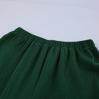 Solid Color Cotton Gauze Kimono Pajamas