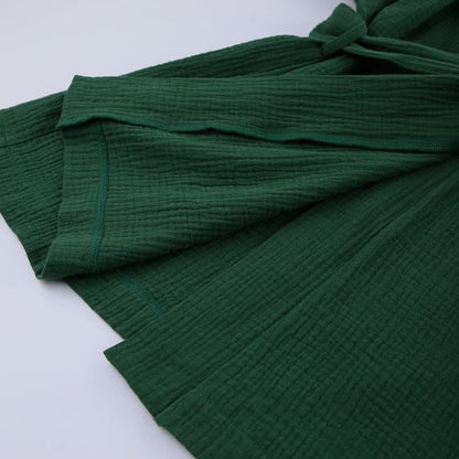 Solid Color Cotton Gauze Kimono Pajamas
