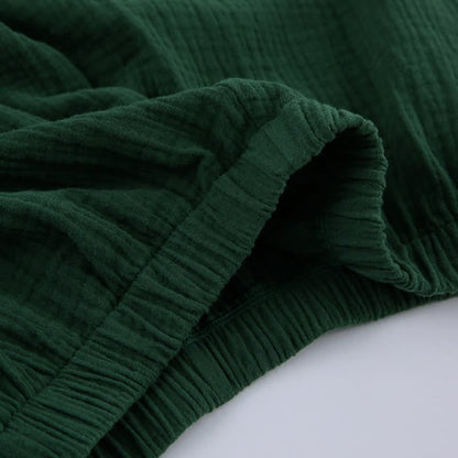 Solid Color Cotton Gauze Kimono Pajamas