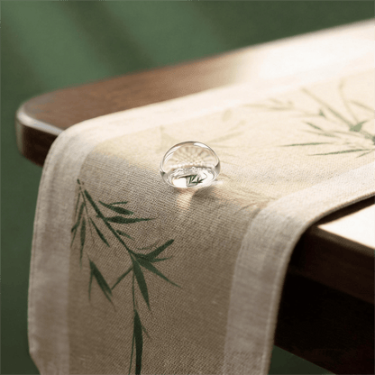 Oriental Ink-Wash Bamboo Table Runner