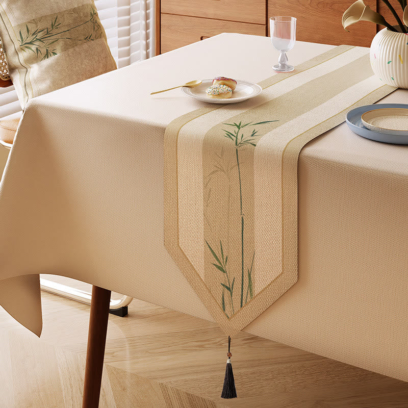 Elegant Ink-Wash Bamboo Table Runner