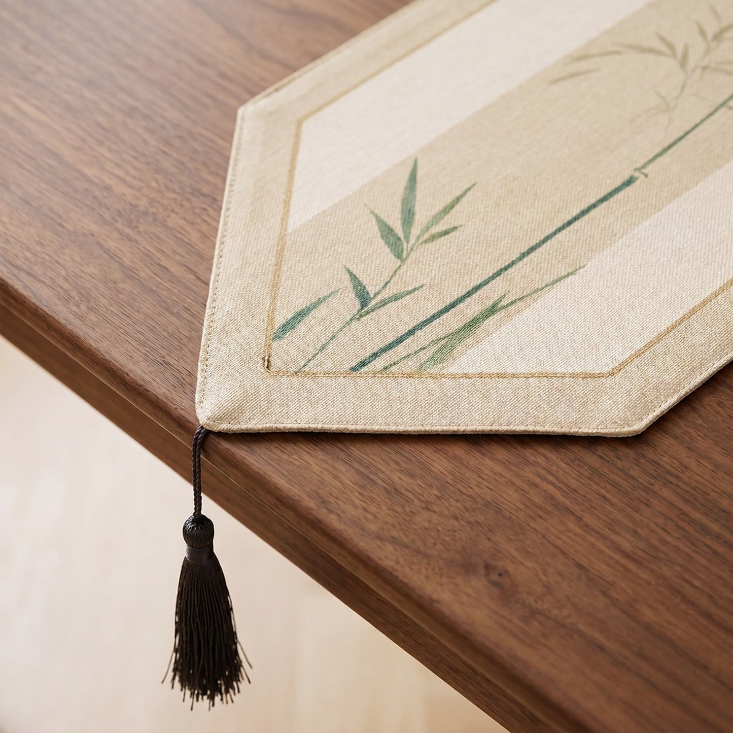 Elegant Ink-Wash Bamboo Table Runner