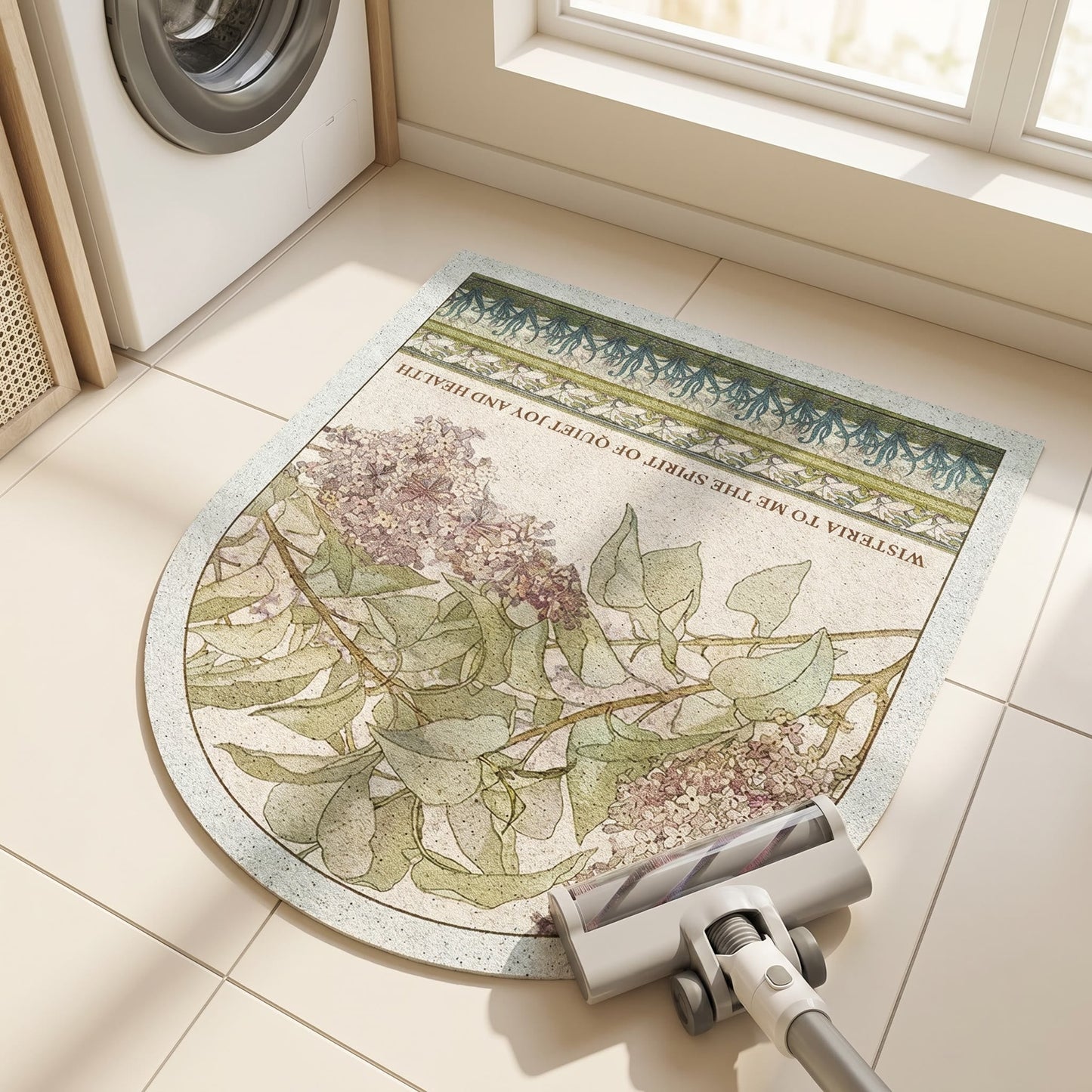 Lilac Floral Multi-Purpose Area Rug