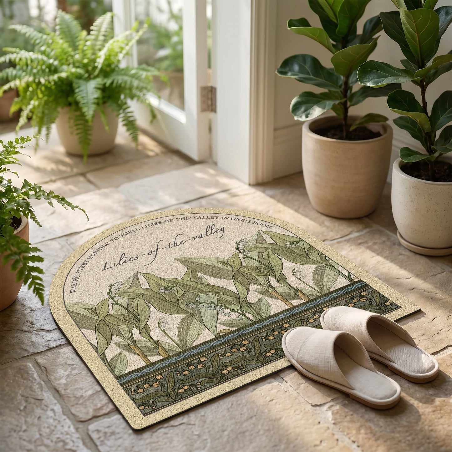 Vintage Lily of the Valley  Area Rug
