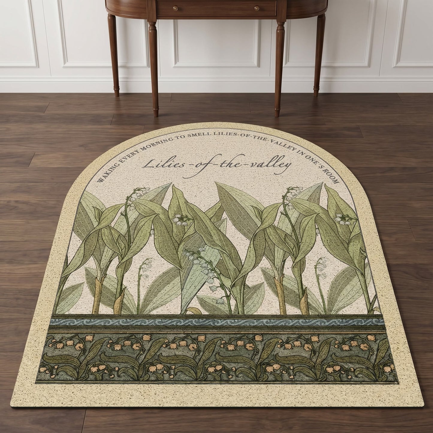 Vintage Lily of the Valley  Area Rug