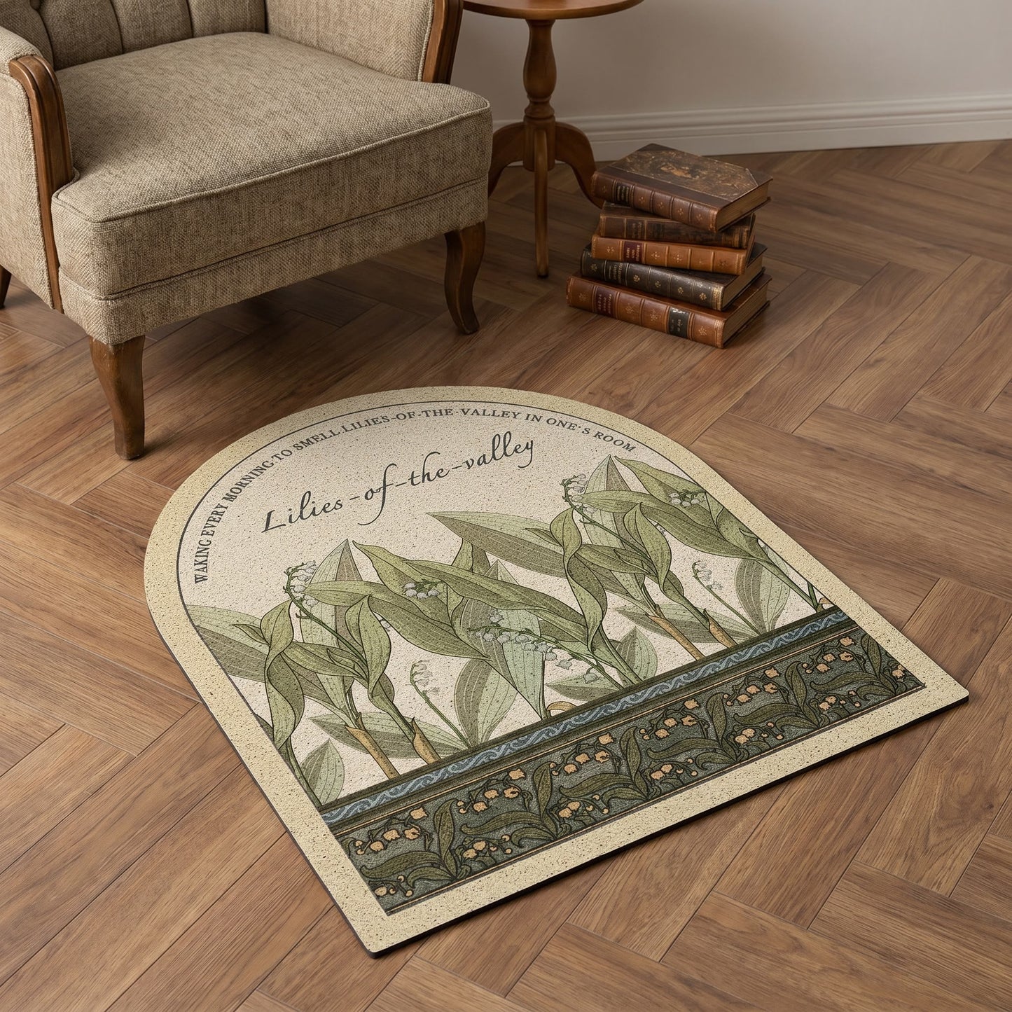 Vintage Lily of the Valley  Area Rug