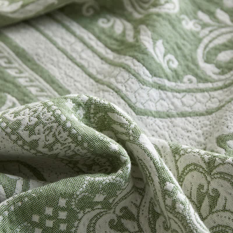 Damask Paisley Pattern Cotton Blanket