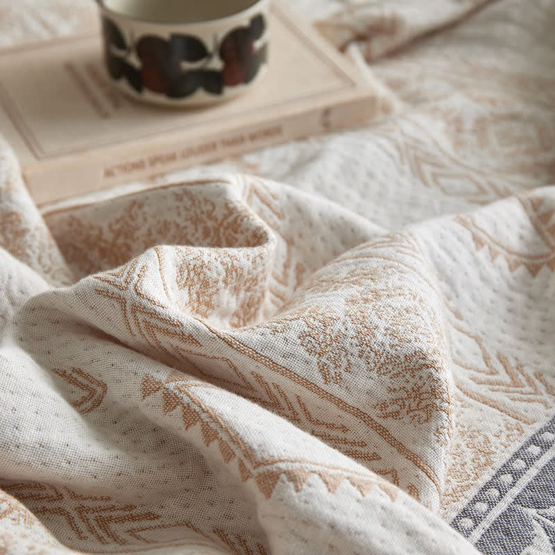Vintage Floral Pattern Cotton Gauze Blanket