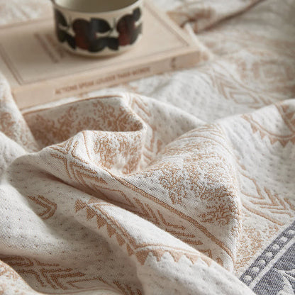 Vintage Floral Pattern Cotton Gauze Blanket
