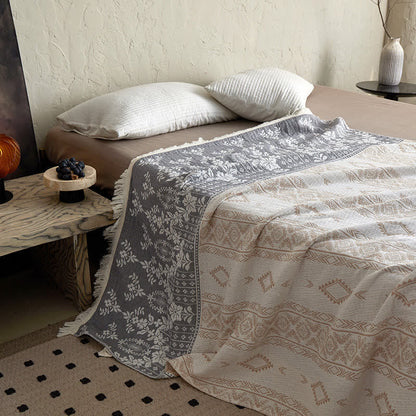 Vintage Floral Pattern Cotton Gauze Blanket