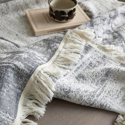 Abstract Ink Style Cotton Gauze Blanket