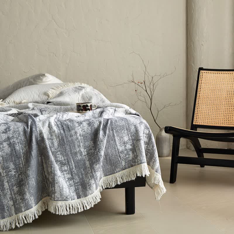 Abstract Ink Style Cotton Gauze Blanket