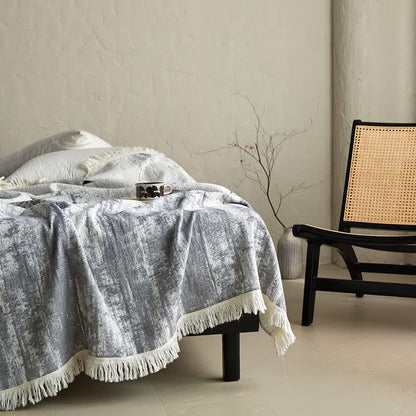 Abstract Ink Style Cotton Gauze Blanket