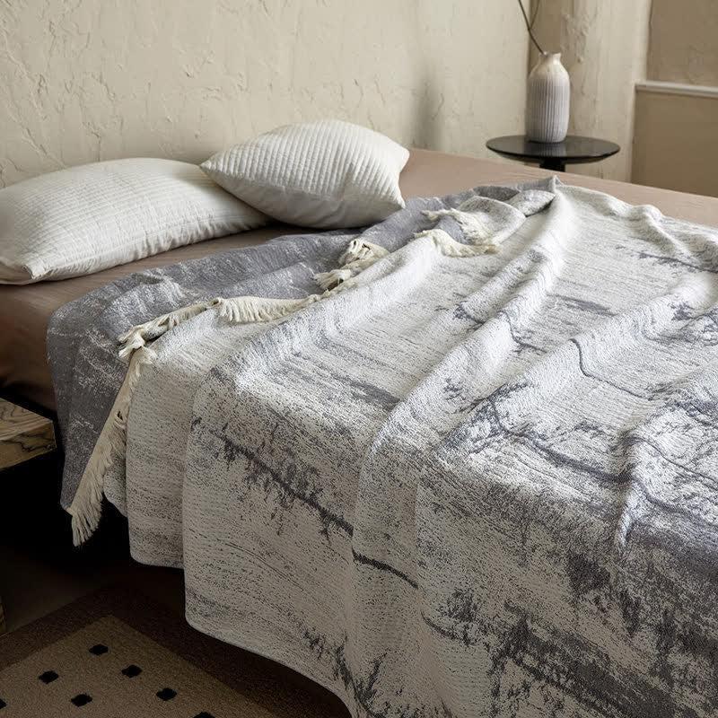 Abstract Ink Style Cotton Gauze Blanket