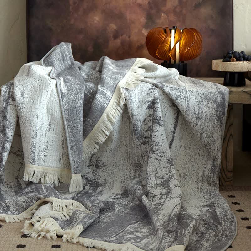 Abstract Ink Style Cotton Gauze Blanket