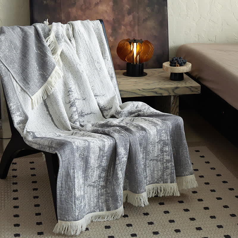 Abstract Ink Style Cotton Gauze Blanket