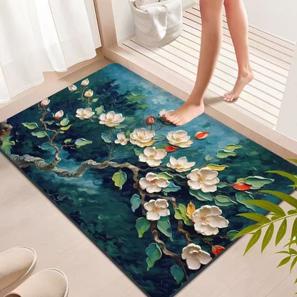 Impressionist Magnolia Bathroom Rug