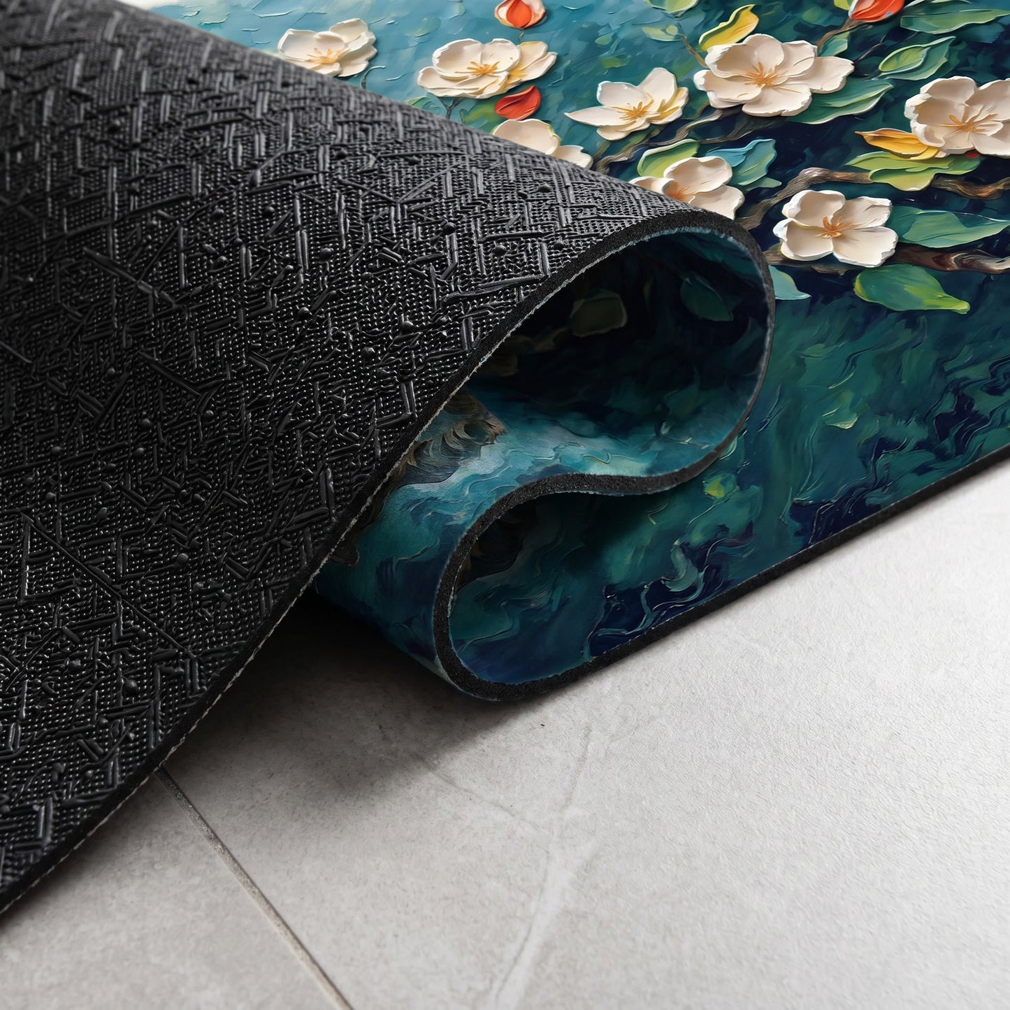 Impressionist Magnolia Bathroom Rug