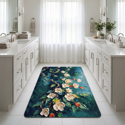 Impressionist Magnolia Bathroom Rug