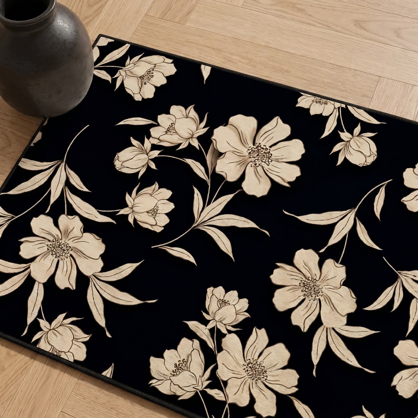 Vintage Peony Diatomaceous Earth Bathroom Rug