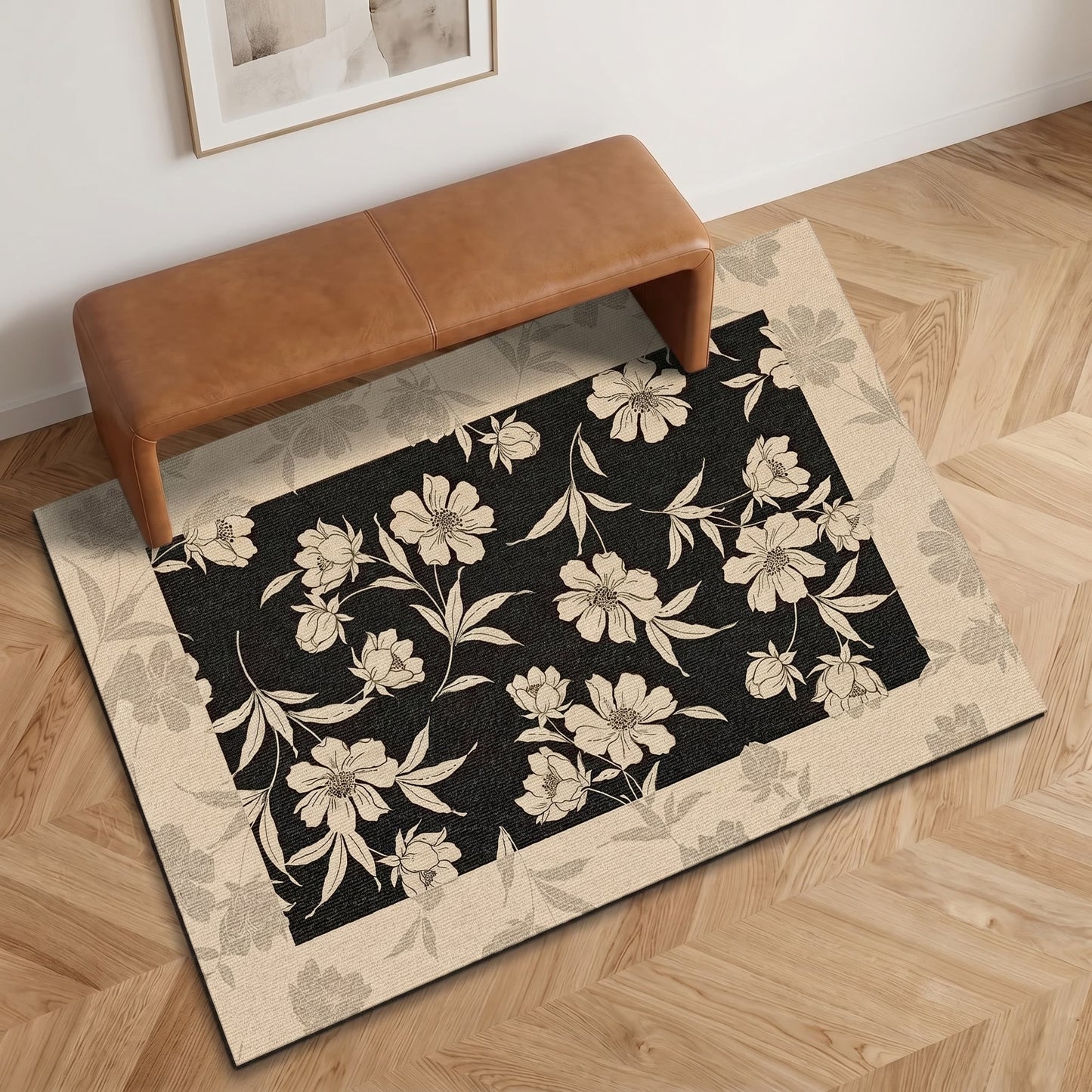 Vintage Peony Diatomaceous Earth Bathroom Rug