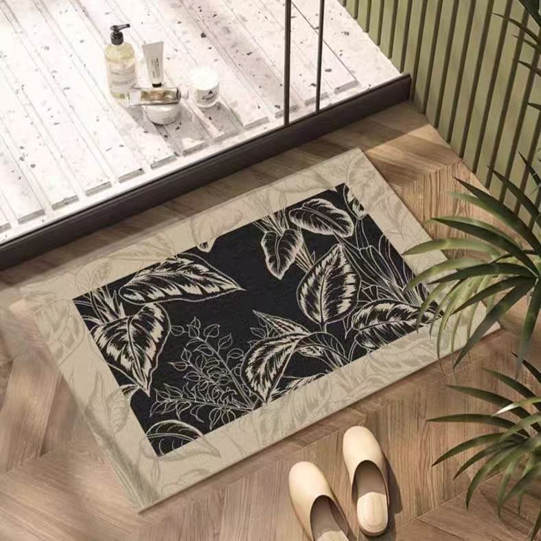 Tropical Leaf Vintage Bathroom Rug