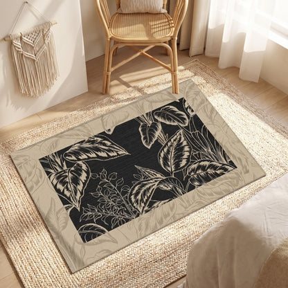 Tropical Leaf Vintage Bathroom Rug