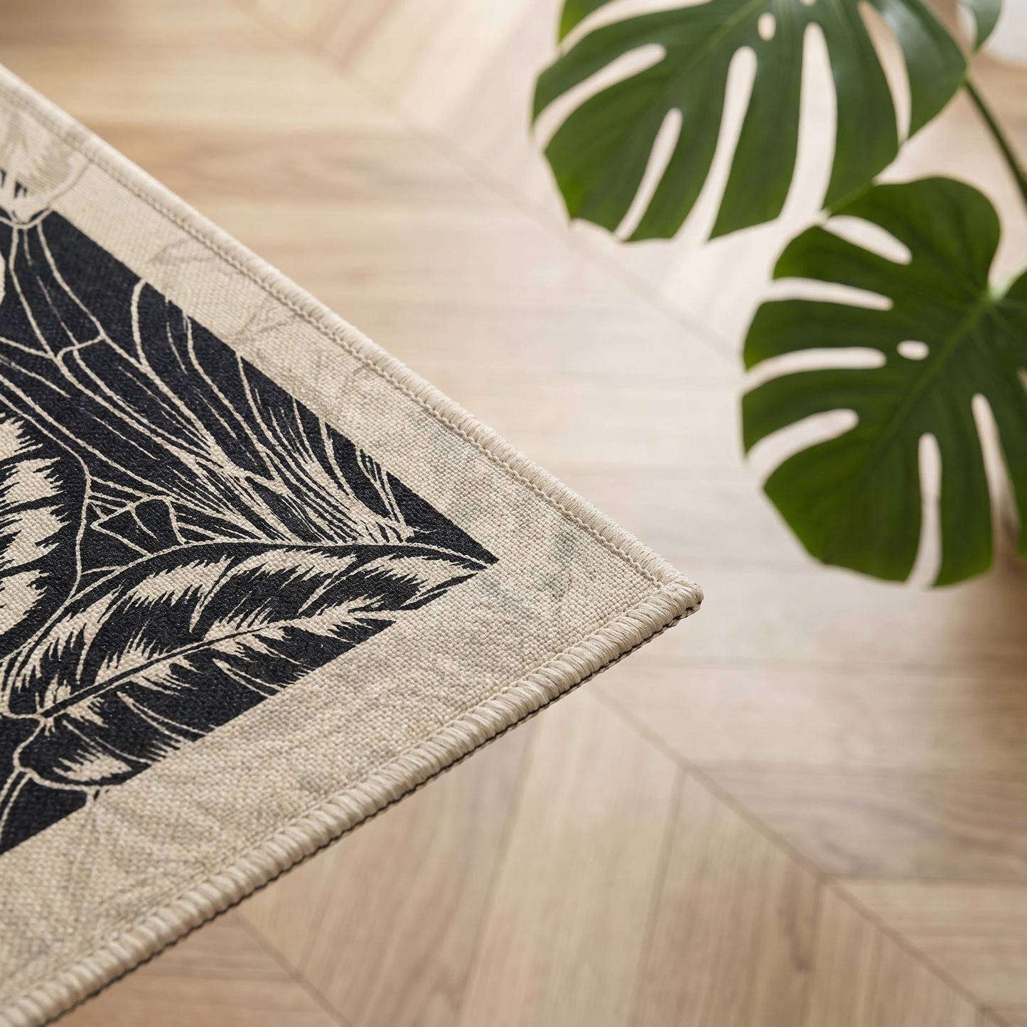 Tropical Leaf Vintage Bathroom Rug