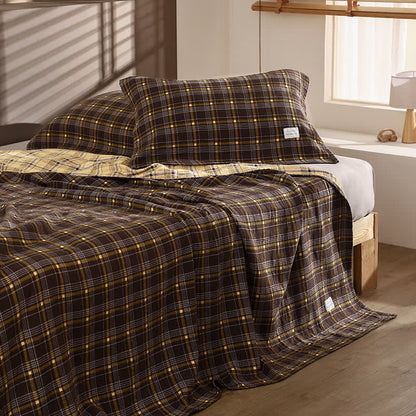Vintage Plaid Cotton Gauze Quilt